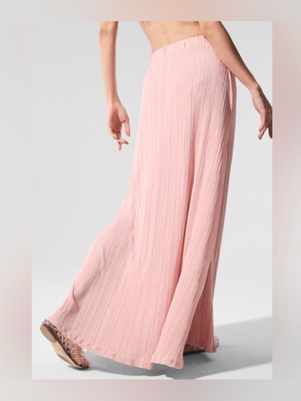 NWT Alo Micro Plisse Game On Long Skirt, Pink Quartz, XS - Picture 8 of 13